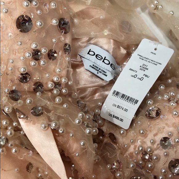 EMBELLISHED DEEP V GOWN DRESS - Picture 7 of 8